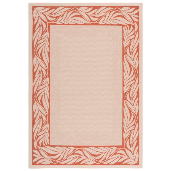 Safavieh Courtyard Micah Floral Indoor/Outdoor Area Rug, Natural/Terracotta, 6'7" x 9'6"