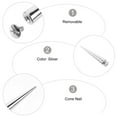 thumbnail image 2 of Bamboohart 10pcs Silver Cone Spikes Punk Rivets Metal Rivets Screwback Studs Metal Spikes for DIY, 2 of 10