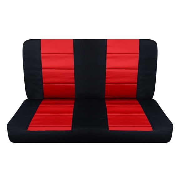 Fits 1977-1994 Ford F150 Cotton Seat Covers Solid Bench Front:Black Red