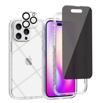 Xhy iPhone 14 Case with Privacy Screen and Lens Protector Reinforced Bumper Protection Anti Scratch Transparent Shockproof Durable Non-Yellowing Crystal Clear Case for iPhone 14 6.1 inch 2022 Phone