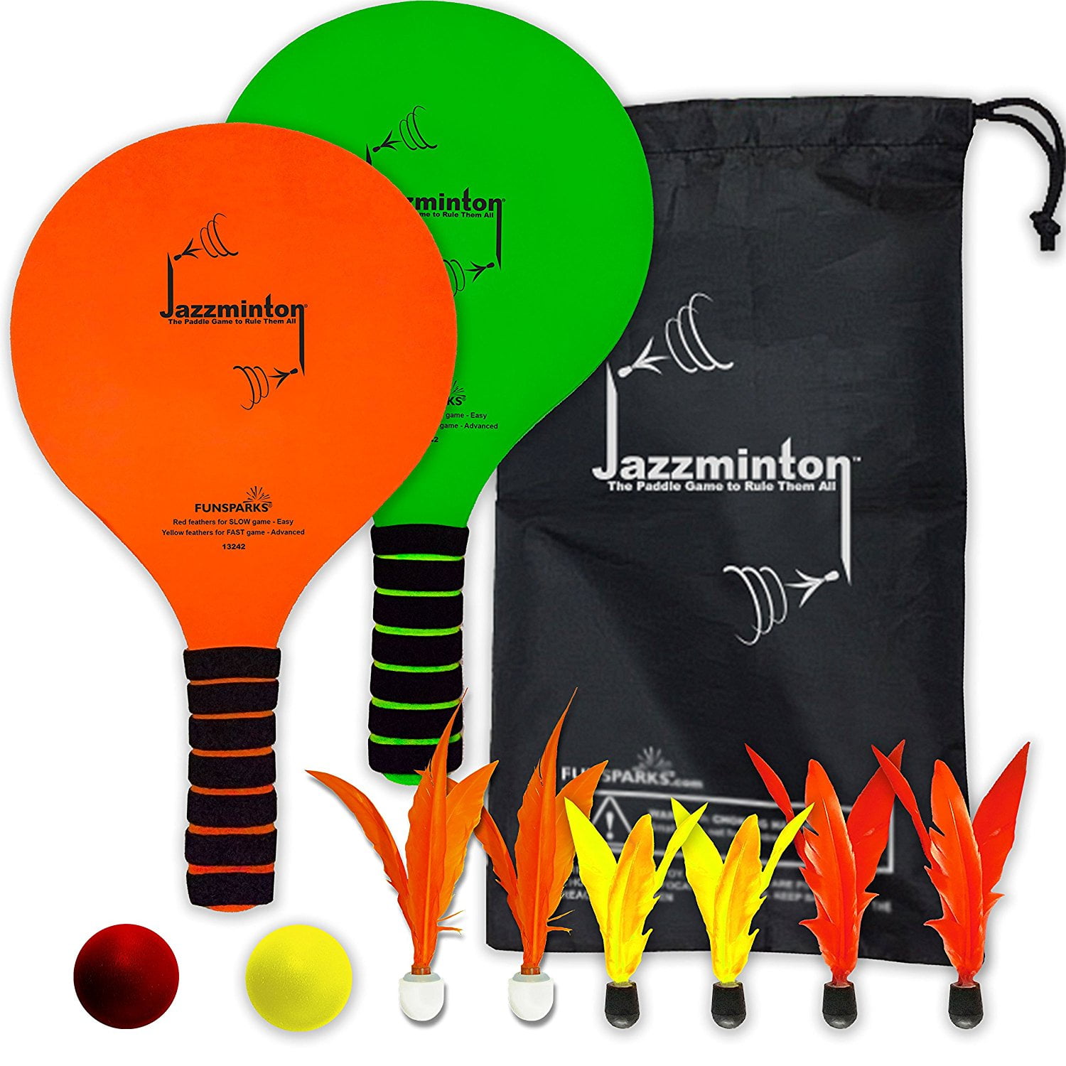 Jazzminton Deluxe LED 3 in 1 Paddle Ball Game Indoor Outdoor Kids Teens Adults for sale online