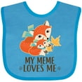 thumbnail image 3 of Inktastic Meme Loves Me Grandchild Fox Boys or Girls Baby Bib, 3 of 4