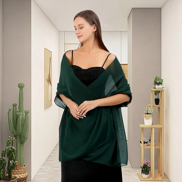 Trayknick Solid Color Thin Chiffon Evening Dress Shawl Bride Bridesmaid  Wedding Dress Cheongsam Party Shawl Scarf Champagne - Walmart.ca