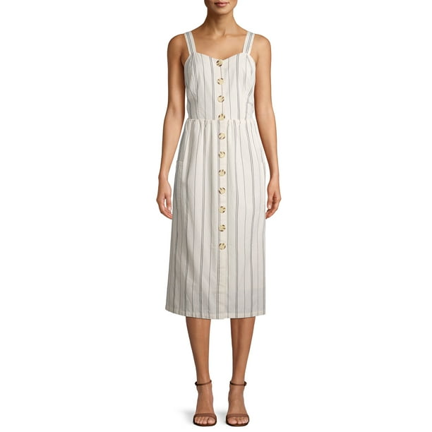 Time and Tru - Time and Tru Women's Button Front Dress - Walmart.com - Walmart.com