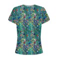 thumbnail image 5 of HAPIMO Women' Plus Size Crew Neck Tees Flowy Casual Loose Flower Print Tops Fashion Clothes Elegant Pleated Blouses Summer Tops for Women Dressy Tunic Multicolor XXL, 5 of 6