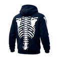thumbnail image 4 of Yuncity Mens Hoodie Fall Winter Long Sleeve Fashion Casual Letter Skeleton Print Pullover Hoodies Sweatshirt Size S Blue, 4 of 4