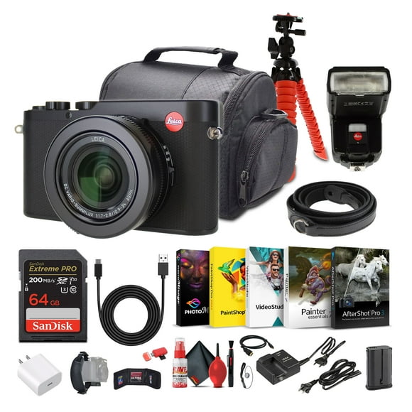 Leica D-Lux 8 Compact Digital Camera, 17MP 4/3" CMOS Sensor + 64GB Memory Card + More