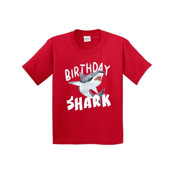 Inktastic Birthday Shark Youth T-Shirt