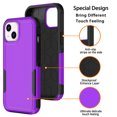 thumbnail image 4 of Xhy iPhone 14 Plus Case 2 in 1 Double Layer Rugged Drop Resistant, Military Grade Full Body Protection TPU Durable Detachable for iPhone 14 Plus 6.7 inch 2022 Phone - Purple Black, 4 of 6