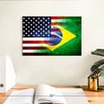 thumbnail image 3 of Elephant Stock Usa Brazil Bond Wall Art - Horizontal Canvas Wall Art - Living Room Wall Decor - Flags Canvas - Green And White Decor - 12" x 8", 3 of 8