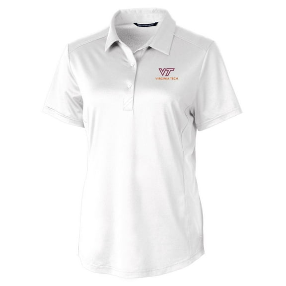 Women's Cutter & Buck White Virginia Tech Hokies Prospect Polo
