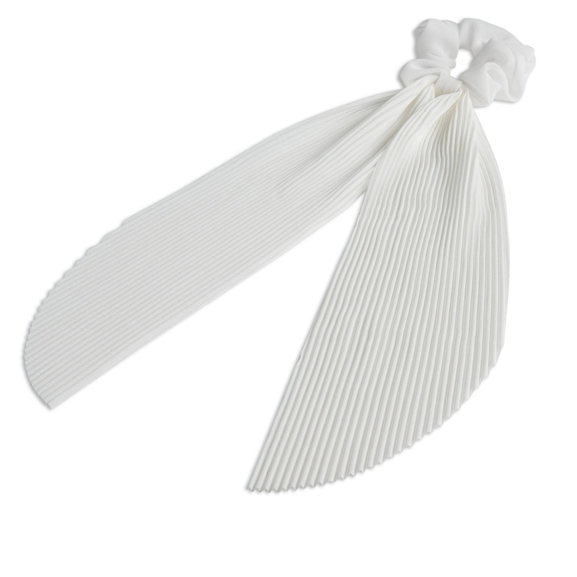 (4 pack) Scunci Collection Scarf Scrunchie, White, 1-Piece