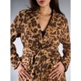thumbnail image 4 of DARING DIVA Women's Fashionable Animal Print Trench Coat L Brown, 4 of 6