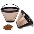 thumbnail image 1 of Filtros reutilizables para cafetera de cono n.° 4, filtro de cesta permanente de repuesto para cafetera Ninja (2 filtros de café), 1 of 8