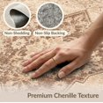 thumbnail image 6 of ODIKA 3'x5' Washable Throw Rug Tan with Vintage Medallion Floral Scrollwork and Distressed Boho Motifs for Entryway, Kitchen, Mudroom, Stain Resistant, Low Profile, Non-Slip, 6 of 7