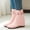 Pink, variant on Tawop Women's Winter Boots Winter Clearance Knee-High Booties Platform Low Heel Lace-Up Pointy Toe Boots