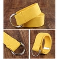 thumbnail image 3 of Canvas Metal Waist Belt Replacement Clothing Man Woman Unfading Exquisite Easy Matching Anti-rust Dual Ring Adjustable Jeans Shorts Belts Yellow, 3 of 9
