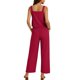 thumbnail image 4 of Mujer Pantalones Casual Dos Piezas Conjunto Cuello Redondo Blusa sin Mangas con Pantalones de Bolsillo de Ajuste Suelto, Vestuario de Verano, 4 of 9