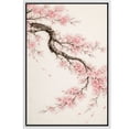 thumbnail image 6 of Framed Canvas Print Japanese Cherry Blossom Branch Wall Art Elegant Sakura Botanical Decorative for Living Room Bedroom - 24"x36" WHITE, 6 of 8