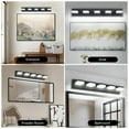 thumbnail image 5 of TICOZE 31.5" Modern Black 5-Light LED Vanity Light - Matte Black Bathroom Mirror Fixture with Frosted Acrylic Shades, 30W 6000K Cool White, 5 of 8
