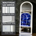 thumbnail image 2 of BEAUTYPEAK 68" x 26" LED Arched Full Length Mirror Standing Floor Mirror,White, 2 of 7
