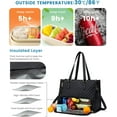 thumbnail image 2 of CNV Lunch Tote Bag for Women, 15.6 Inch Laptop Bag with Insulated Lunch Compartment, Quilted Large Capacity Computer Handbag with Purse for Business, Work, Nurse, Office, Collage, Casual, Black, 2 of 7