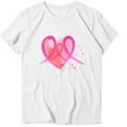 thumbnail image 4 of Honeeladyy Breast Cancer Awareness Shirts Women Pink Ribbon T-Shirts Cancer Fighter Leopard Heart Graphic Tee Short Sleeve Tops #OD-White-XXL, 4 of 4