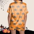 thumbnail image 6 of Halloween Pajamas Halloween Casual Soft Button Short Sleeve Pajamas for Women Set, 6 of 7