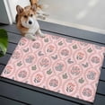 thumbnail image 3 of 2x3 Ft Entryway Area Rug, Vintage Flower Pattern Kitchen Rug Runner Washable Floor Mat, Spring Floral Leaves Plants Pink Non Slip Indoor Door Mat Throw Carpet for Bathroom Living Room Bedroom, 3 of 8