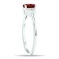 thumbnail image 3 of SZUL Women's Garnet and Diamond Half Moon Ring in 10K White Gold, 3 of 5