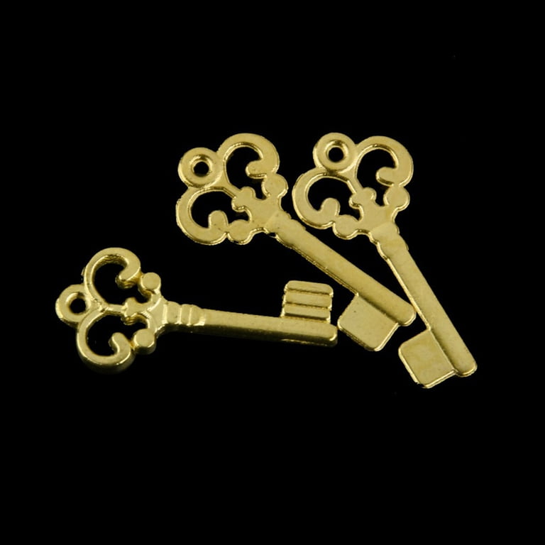 Frcolor Antique Keys 100pcs Vintage Keys Set Retro Alloy DIY Handmade Accessories Pendants (Gold), Adult Unisex, Size: 10x6x2CM
