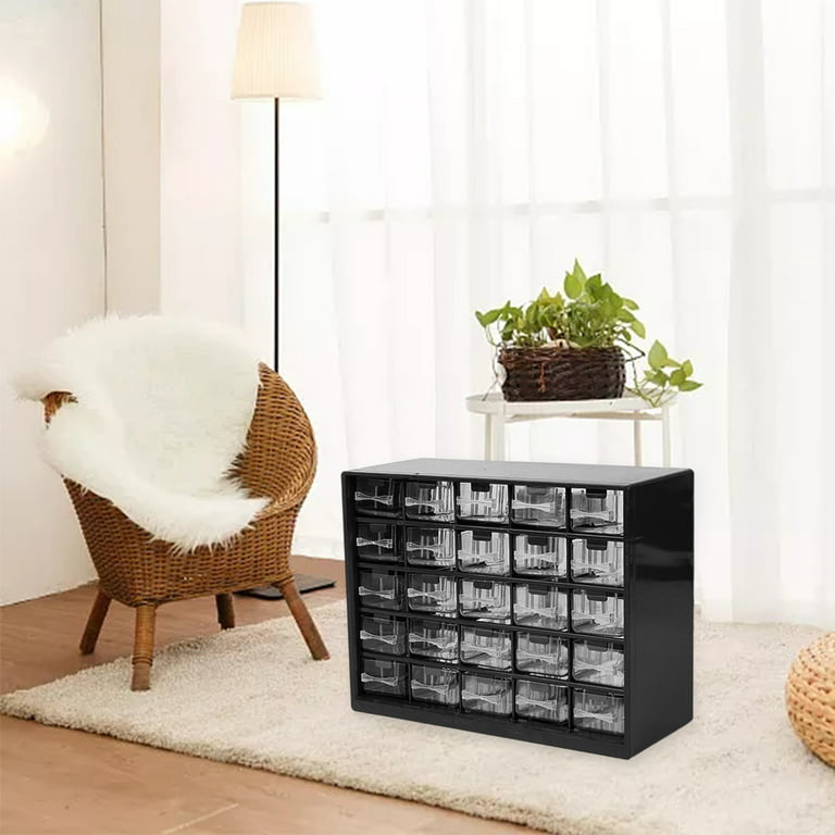 25 Drawer Parts Storage Storage Cabinet for Bolts Small Parts Beads Black