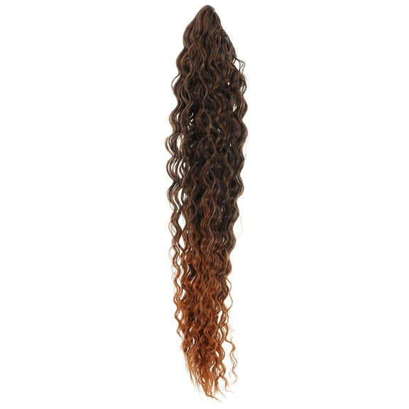 MLINS Human Hair Ponytail Extension Curling Hairpiece Tie Wig Brown