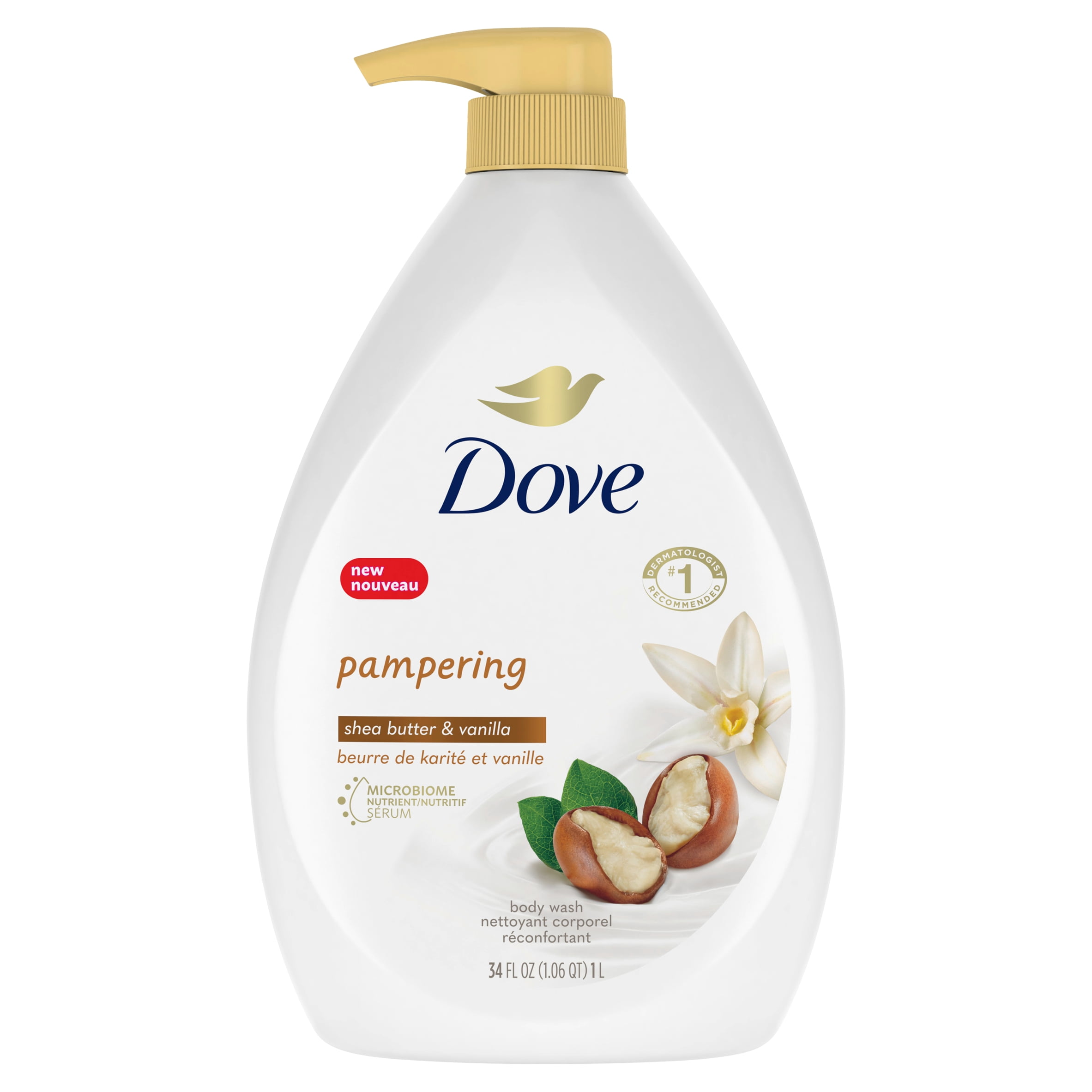 Dove Purely Pampering Body Wash with Pump Shea Butter with Warm Vanilla 34 oz