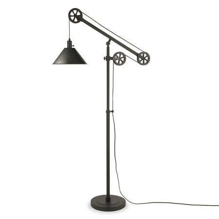Evelyn&Zoe Traditional Metal Floor Lamp with Pulley System