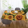 thumbnail image 6 of Sunflower Flowers Rectangle Tablecloth, Dust Proof Anti Wrinkle Wipeable Table Cloth Tabletop for of Dinner Kitchen Wedding Holiday Party 60"x108" Home Decor, 6 of 7