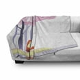thumbnail image 3 of Fox Soft Flannel Fleece Throw Blanket, Spring Inspired Composition Pink Sakura Tree Falling Leaves Idyllic, Cozy Plush for Indoor and Outdoor Use, 70" x 90", Pale Pink Lavender, by Ambesonne, 3 of 6