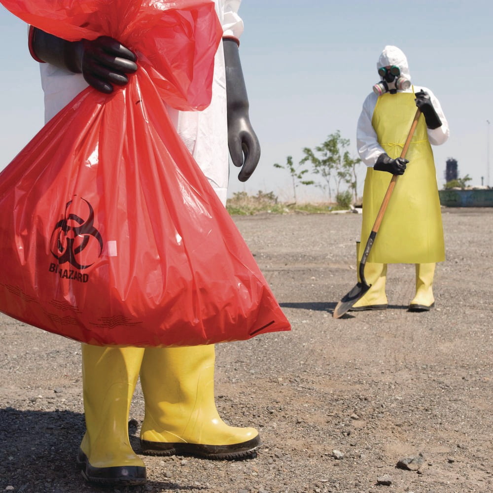 Ansell 97790 A70 Polyethylene-Coated Fabric Chemical Spray Protection Aprons - One Size Fits Most, Yellow (100/Carton)