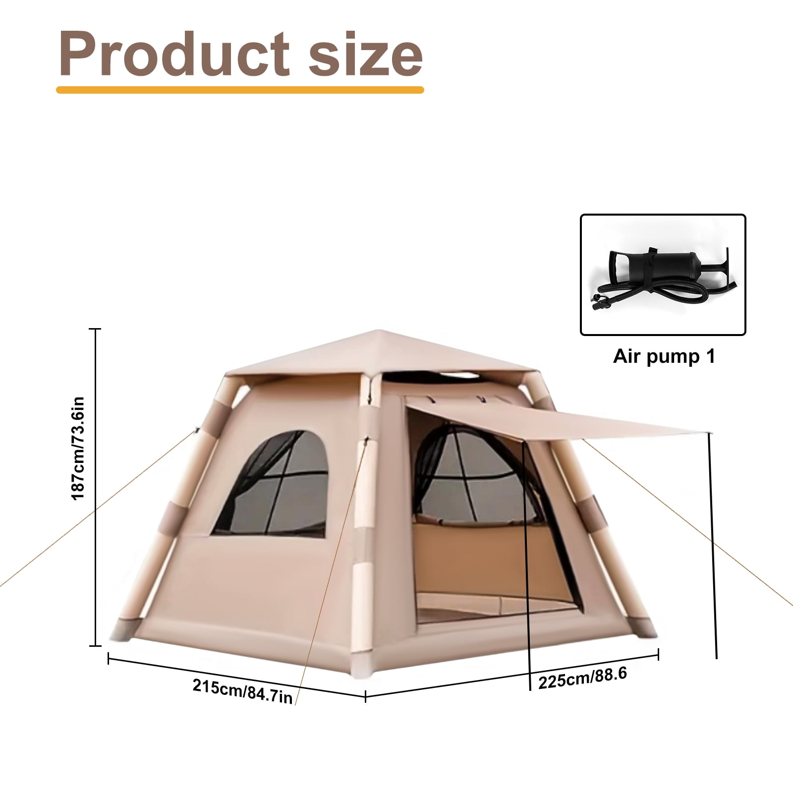 Portable Inflatable Shelter Tent- with air pump