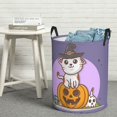 thumbnail image 3 of DouZhe Waterproof Collapsible Large Laundry Baskets, Halloween Cute Cat Pumpkin Prints Circular Hamper with Handles, 3 of 7