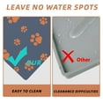 thumbnail image 3 of 18"×30" Dog Food Mat-Absorbent Dog Mat for Food and Water, No Stains Quick Dry Cat Dog Food Bowl Mat Non Skid Dog Feeding Mat with Footprints for Messy Drinkers Orange, 3 of 8