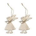 thumbnail image 2 of 6PCS Wooden Easter Rabbit Hanging Decor Cute Rabbit Wood Pendant Cartoon Bunny Crafts Decorative Hanging Ornaments for Easter Party Style 1, 2 of 8