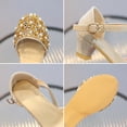 thumbnail image 7 of Splozh Girls' Sandals Girls High Heels Dress Shoes Party Wedding Church Mary Janes Princess Shoes Gold,US 10.5, 7 of 7
