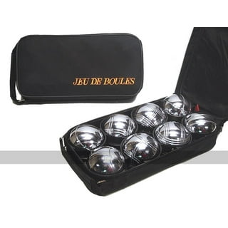 6 ball 73mm Metal Boules or Petanque set with 3 sand grey and 3 black balls
