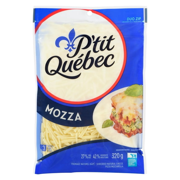 P'Tit Quebec Mozzarella Shredded Cheese, 320g