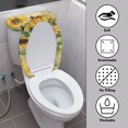 thumbnail image 3 of SEANATIVE Sunflower Toilet Lid Cover Set of 2 Butterfly Toilet Lid Dust Cover & Toilet Tank Lid Cover Protect Hands from Splash Liquid Reusable Apartment, Dormitory Round Lids Protection Home Decor, 3 of 7