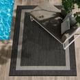 thumbnail image 4 of CAMILSON Bordered Washable Indoor Outdoor Area Rug Dark Grey 5 x 7, 4 of 9