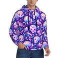 thumbnail image 2 of Lsque colorful mushroom Skull rainbow Pattern Casual Men's Hoodie,Hooded Sweatshirt with Kangaroo Pocket,Pullover Hoodie-Small, 2 of 7