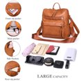 thumbnail image 5 of HONGLONG Women's Fashion Backpack Purse Casual PU Leather Convertible Satchel Handbags Shoulder Bag Travel Bag Brown, 5 of 10