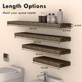 thumbnail image 3 of Floating Shelves for Wall Set of 2, 16 Inch Wall Shelves with Invisible Brackets, Rustic Wood Shelves for Bathroom/Bedroom/Living Room/Kitchen/Home Office, Dark Walnut, 3 of 17